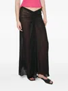 Misbhv Ruching Chiffon Maxi Skirt In Black