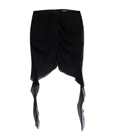 Misbhv Ruffled Chiffon Mini Skirt In Black