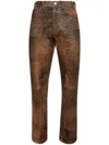 Misbhv Safari Leather Trousers In Brown