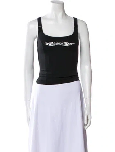 Pre-owned Misbhv Scoop Neck Sleeveless Crop Top In Black
