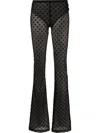 Misbhv Sheer Long Leg Trousers In Black