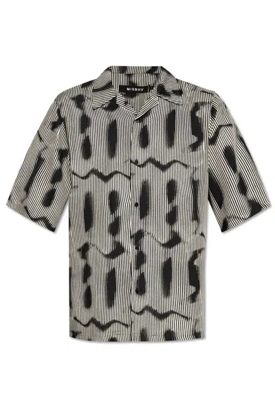 Misbhv Black & Gray 'm' Sprayed Viscose Shirt In Grey