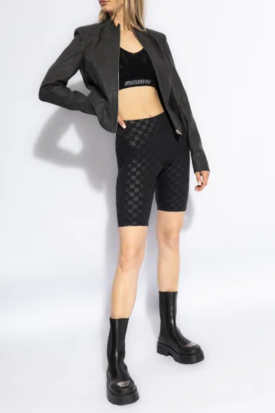 Misbhv Short Leggings With Monogram In Black