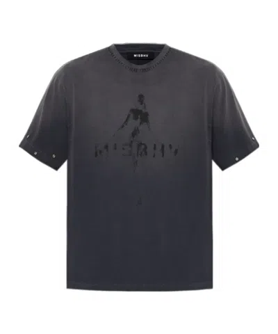 Misbhv Short-sleeved Crewneck T-shirt In Black