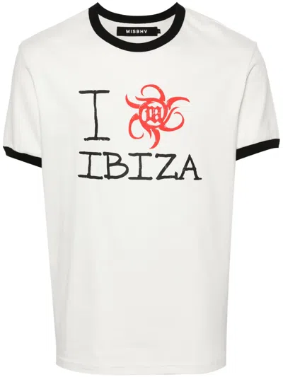 Misbhv Slogan-print Cotton T-shirt In Nude