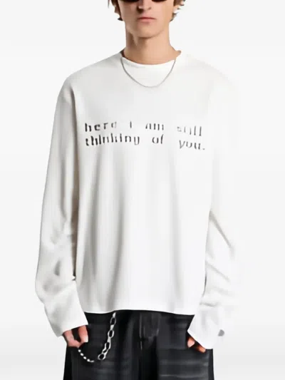 Misbhv Slogan-print Waffle-knit T-shirt In White