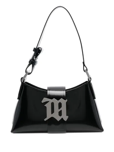 Misbhv Small Leather Shoulder Bag In Black
