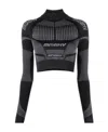 Misbhv Logo-print Mock Neck Performance Top In Black