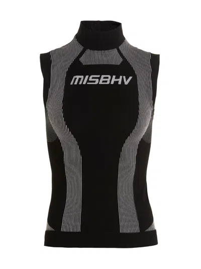 Misbhv Logo-print Stretch Performance T-shirt In Black