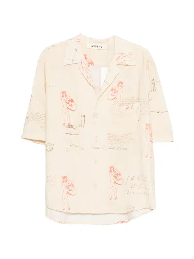 Misbhv Spread-collar Printed Shirt In Neutral