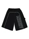 Misbhv Wide-leg French Terry Short In Black