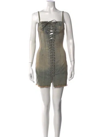Pre-owned Misbhv Square Neckline Mini Dress W/ Tags In Neutral