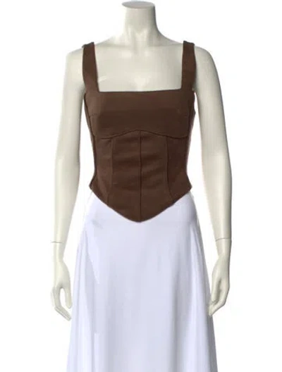 Pre-owned Misbhv Square Neckline Sleeveless Crop Top In Black