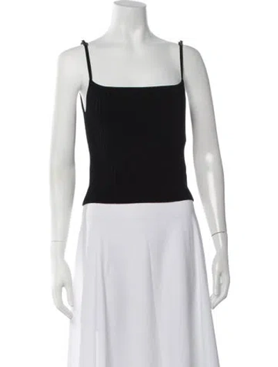 Pre-owned Misbhv Square Neckline Sleeveless Crop Top In Black