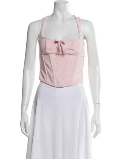 Pre-owned Misbhv Square Neckline Sleeveless Crop Top In Pink