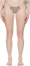 Misbhv Ssense Exclusive Beige Monogram Bikini Bottom In Beige