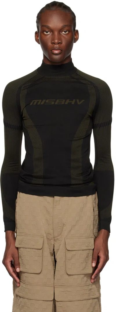 Misbhv Ssense Exclusive Black & Khaki Top In Black/ Olive