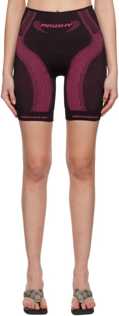 Misbhv Ssense Exclusive Black & Pink Europa Biker Sport Shorts In Black / Fuschia