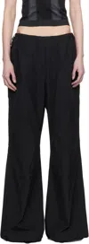 Misbhv Ssense Exclusive Black Crushed Nylon Parachute Trousers In Black