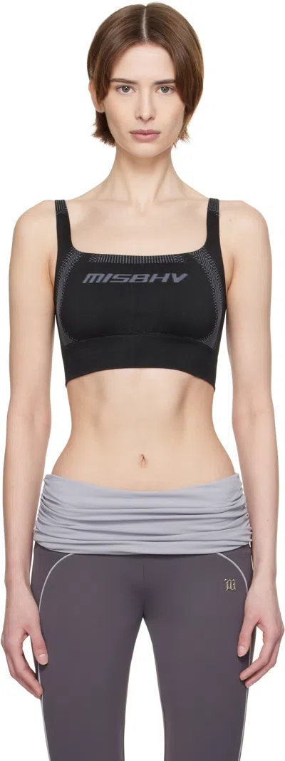 Misbhv Ssense Exclusive Black Sport Bra In Muted Black