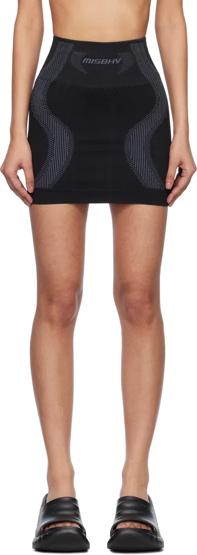 Misbhv Ssense Exclusive Black Sport Miniskirt In Muted Black