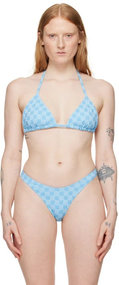 Misbhv Ssense Exclusive Blue Monogram Bikini Top