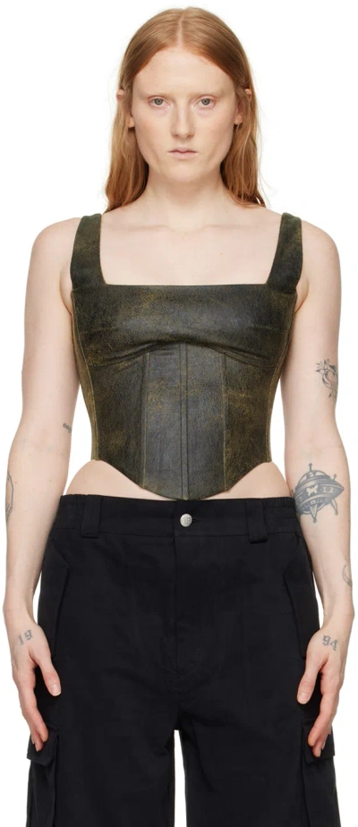 Misbhv Ssense Exclusive Brown Faux-leather Tank Top