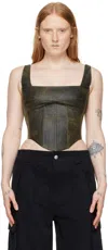 Misbhv Ssense Exclusive Brown Faux-leather Tank Top In Brown