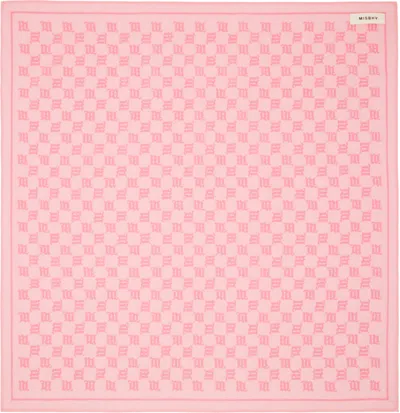Misbhv Ssense Exclusive Pink Monogram Bandana Scarf In Bubblegum