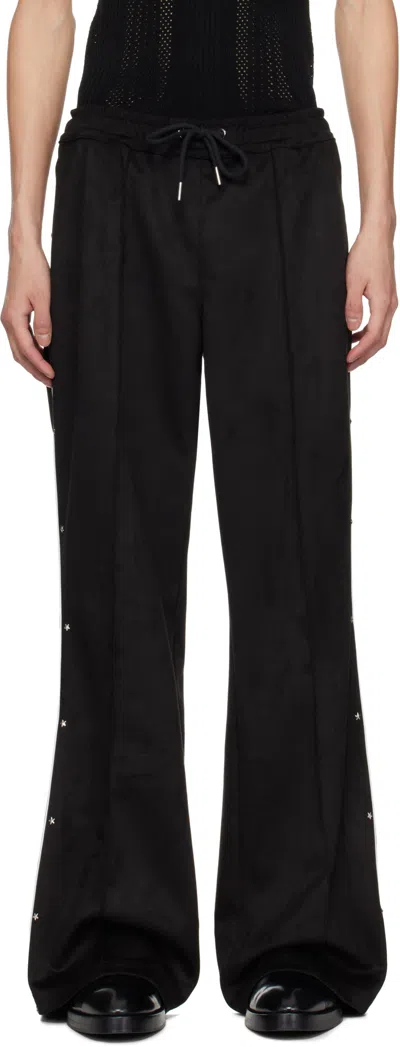 Misbhv Star Faux-suede Track Pants In Black