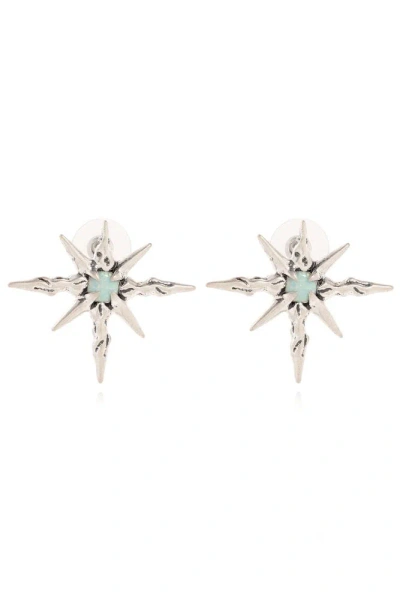 Misbhv Star Shape Embellished Earrings In Silver