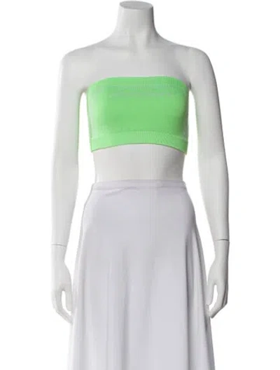 Pre-owned Misbhv Strapless Crop Top In Green