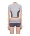 Misbhv Stretch Nylon Jersey Sport T-shirt In Gray