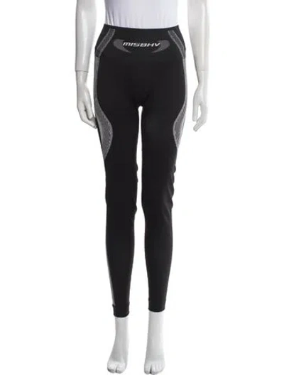 Pre-owned Misbhv Striped Skinny Leg Pants In Black