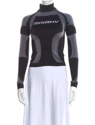 Pre-owned Misbhv Striped Turtleneck Top In Black