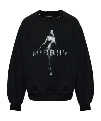 Misbhv Stud-detailed Crewneck Sweatshirt In Black