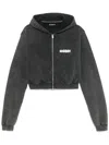 Misbhv Cropped Logo Print Hoodie In Black