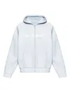 Misbhv Cotton Sweatshirt In Light Blue With Zip Fastening In Blue