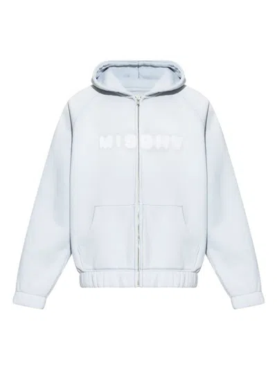 MISBHV MISBHV COTTON SWEATSHIRT IN LIGHT BLUE WITH ZIP FASTENING