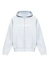 Misbhv Cotton Sweatshirt In Light Blue With Zip Fastening In Clear Blue