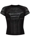 Misbhv Fitted Top With Futuristic Geometric Pattern In Black