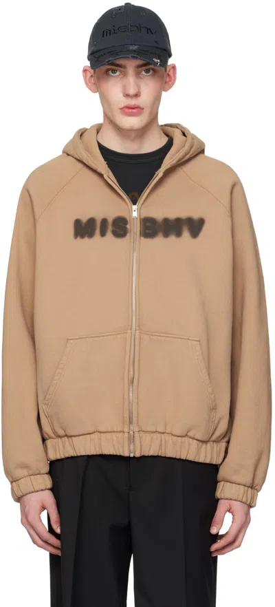 Misbhv Logo-print Cotton Hoodie In Brown