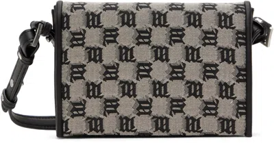 Misbhv Taupe & Black Jacquard Monogram Phone Pouch In Mlc