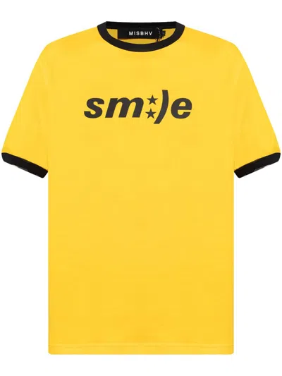Misbhv Text-print T-shirt In Yellow