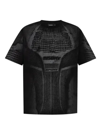 Misbhv Textured-print T-shirt In Black