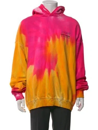 Pre-owned Misbhv Tie-dye Print Crew Neck Hoodie In Yellow