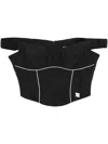 Misbhv Fitted Off-the-shoulder Textured Corset Top In Black