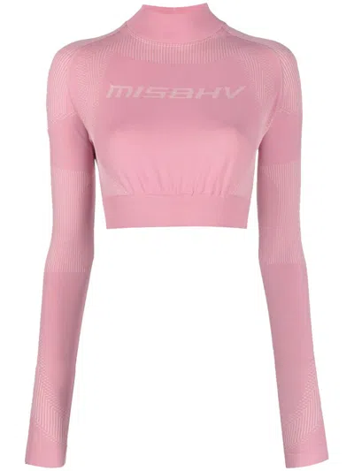 Misbhv Pink Jacquard Top In Bubblegum