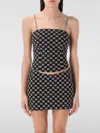 Misbhv Lara Monogram Cropped Tank Top In Beige