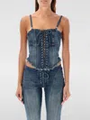 Misbhv Lara Laced Denim Corset In Blau